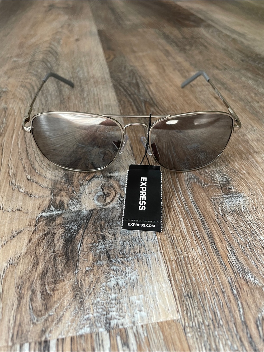 NWT! Express Silver Aviator Sunglasses with silver lenses